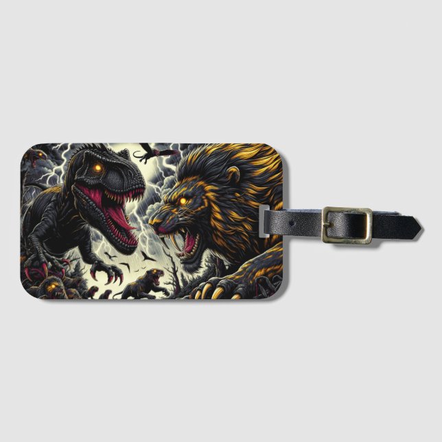 Etiqueta Para Maletas Dinosaurio (Anverso horizontal)