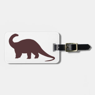 Etiqueta Para Maletas Dinosaurio marrón