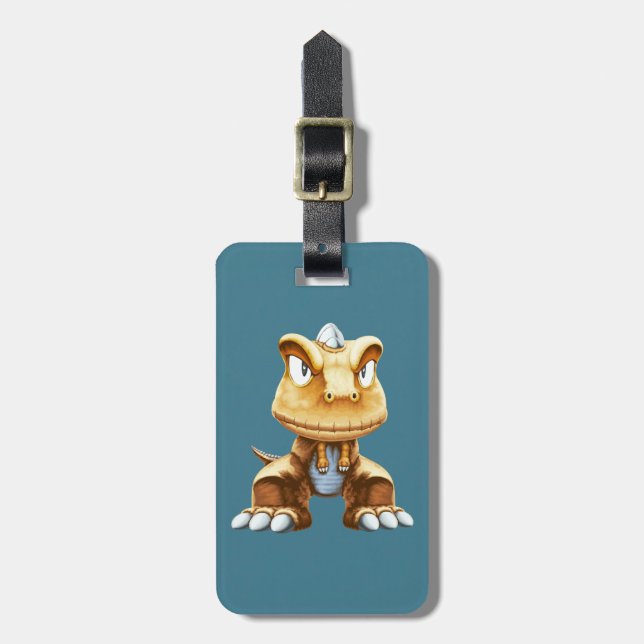 Etiqueta Para Maletas Dinosaurio personalizado (Frente Vertical)