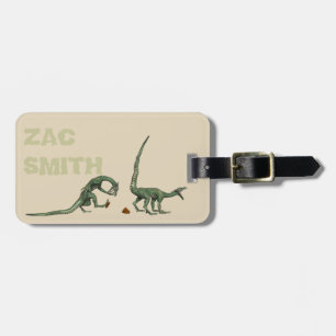 Etiqueta Para Maletas Dinosaurios en Pooping Personalizados