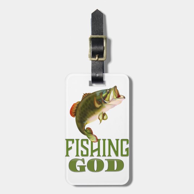 Etiqueta Para Maletas Dios de la Pesca (Frente Vertical)