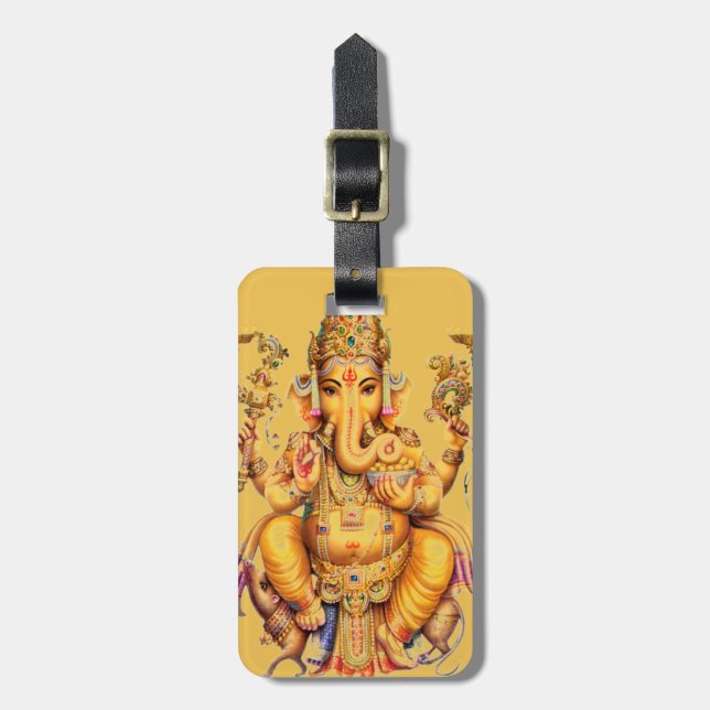 ETIQUETA PARA MALETAS DIOS HINDÚ GANESH (Frente Vertical)