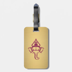 Etiqueta Para Maletas Dios hindú Ganesh / Ganesha Gold Maroon