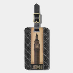 Etiqueta Para Maletas Diseñador retro de Londres Big Ben del vintage