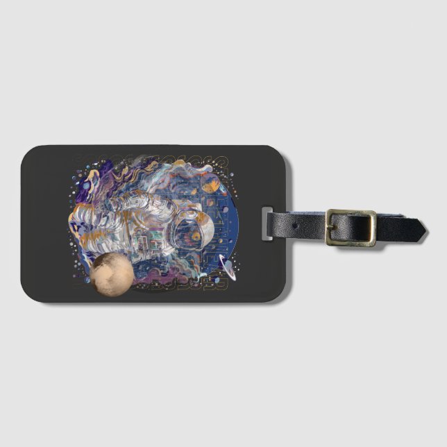Etiqueta Para Maletas Diseño astronauta (Anverso horizontal)
