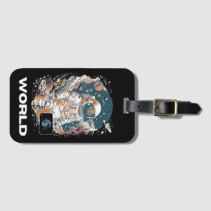 Etiqueta Para Maletas Diseño astronauta mundial