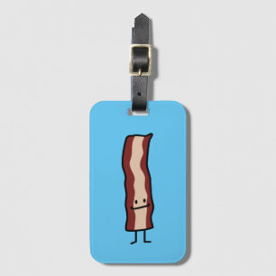 Etiqueta Para Maletas Diseño clásico de la sonrisa boba feliz del tocino