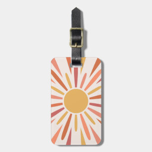 Etiqueta Para Maletas Diseño colorido de estilo retro para el sol