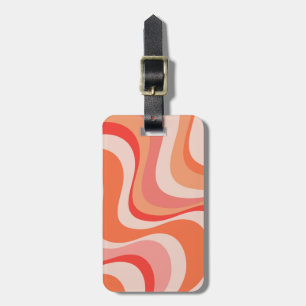 Etiqueta Para Maletas Diseño colorido y moderno de las olas retro