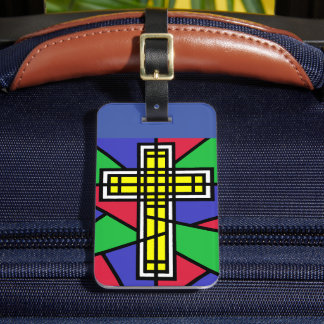 Etiqueta Para Maletas Diseño cruzado de color abstracto