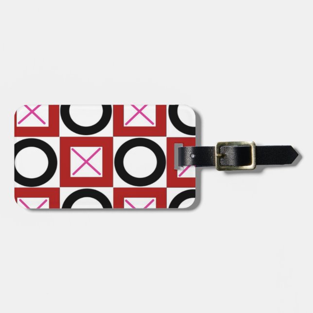 Etiqueta Para Maletas Diseño de abrazos y besos de XOX (Frente Horizontal)