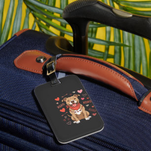 Etiqueta Para Maletas Diseño de amor perro Pitbull XOXO San Valentín