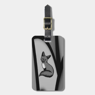 Etiqueta Para Maletas Diseño de arte moderno Fox en plata