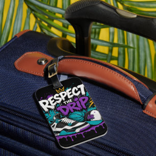 Etiqueta Para Maletas Diseño de Baloncesto Respect The Drip