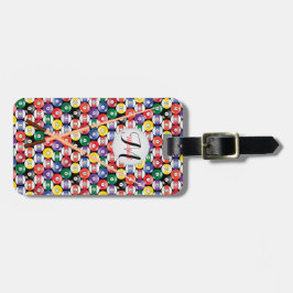 Etiqueta Para Maletas Diseño de bolas de billar monograma