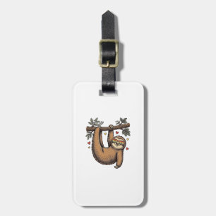 Etiqueta Para Maletas Diseño de camiseta vintage de grabado de perezoso 