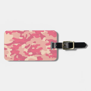 Etiqueta Para Maletas Diseño de camo rosa