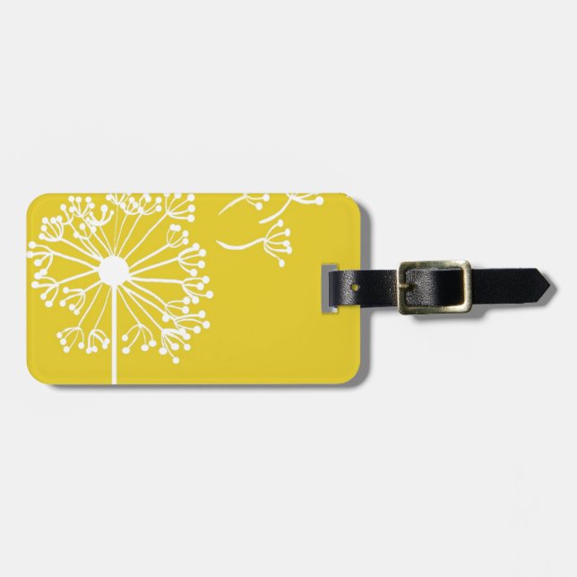 Etiqueta Para Maletas Diseño de Dandelion amarillo (Frente Horizontal)