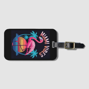 Etiqueta Para Maletas Diseño de flamenco de verano de vibraciones de Mia