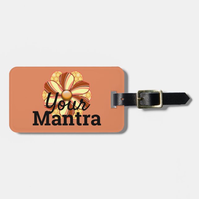Etiqueta Para Maletas Diseño de flores de Bonito personalizar (Frente Horizontal)