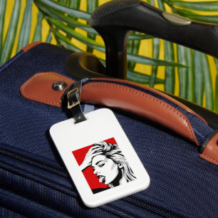 Etiqueta Para Maletas Diseño de Funda de Teléfono con Chica de Actitud P