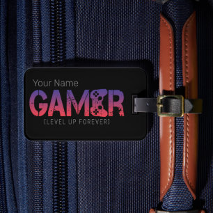 Etiqueta Para Maletas Diseño de Gamepad de vintage de nivel superior par