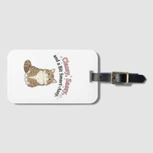 Etiqueta Para Maletas Diseño de gato elegante, descarado y con un toque 