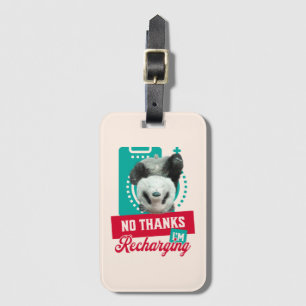 Etiqueta Para Maletas Diseño de la Batería Social del Panda Quemado Intr