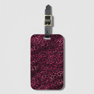Etiqueta Para Maletas Diseño de la serie Leopardo Burgundy y Gold 9