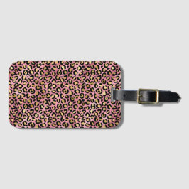 Etiqueta Para Maletas Diseño de la serie Leopardo Rosa y Dorado 15