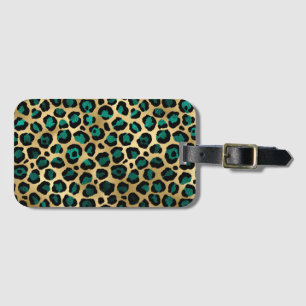 Etiqueta Para Maletas Diseño de la serie Leopardo Teal y Gold 14