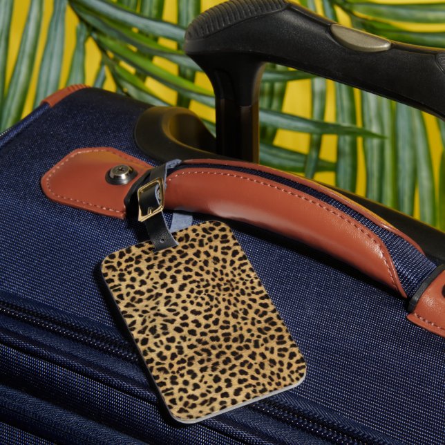 Etiqueta Para Maletas Diseño de leopardo (Anverso In situ 1)