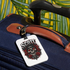 Etiqueta Para Maletas Diseño de nombre personalizado Scott Gothic Skull