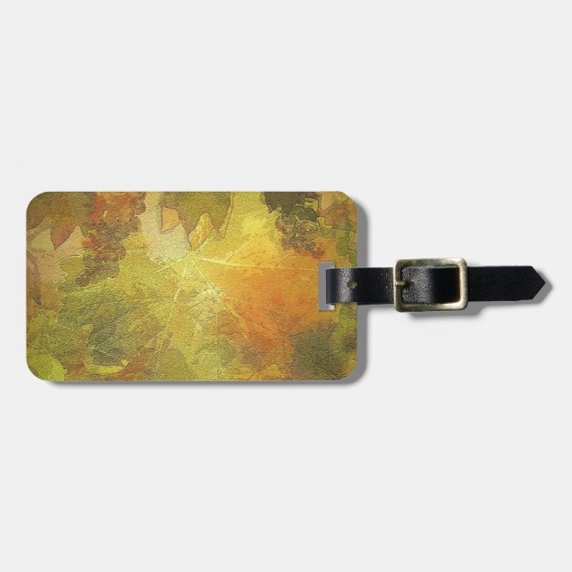 Etiqueta Para Maletas Diseño de otoño (Frente Horizontal)