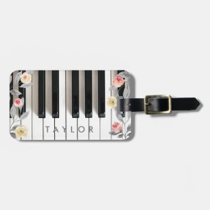 Etiqueta Para Maletas Diseño de piano para rosas