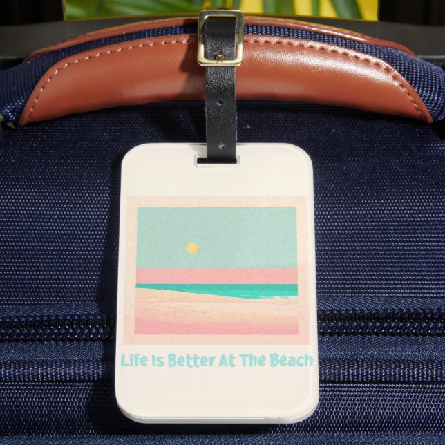 Etiqueta Para Maletas Diseño de playa (Anverso In situ 2)