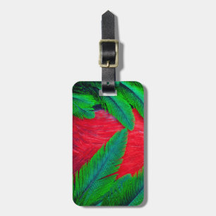 Etiqueta Para Maletas Diseño de plumas Quetzal resplandeciente