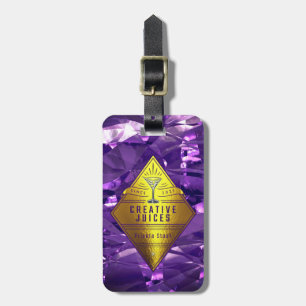Etiqueta Para Maletas Diseño de Relieve metalizado morado de Scrapbooker