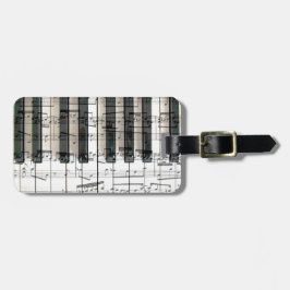 Etiqueta Para Maletas diseño de teclado de piano