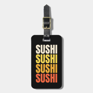 Etiqueta Para Maletas Diseño de texto de sushi