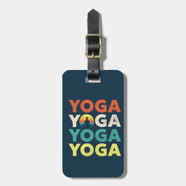 Etiqueta Para Maletas Diseño de texto de yoga (Frente Vertical)
