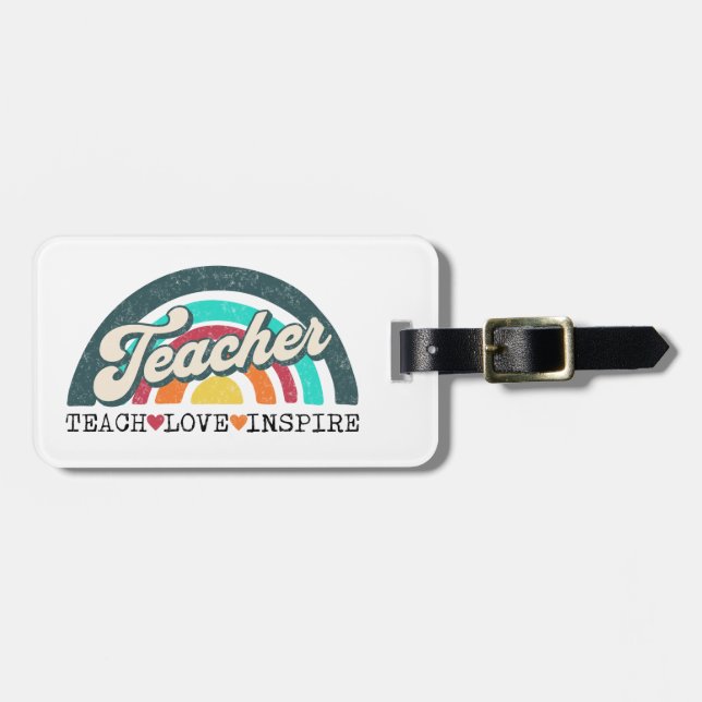 Etiqueta Para Maletas Diseño de texto docente (Frente Horizontal)