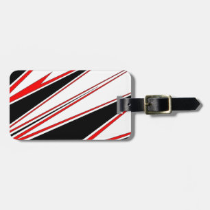 Etiqueta Para Maletas Diseño de zig-zag rojo y negro de la OMA