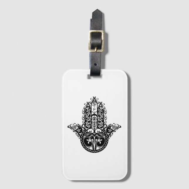 Etiqueta Para Maletas Diseño decorativo de Hamsa (Anverso vertical)