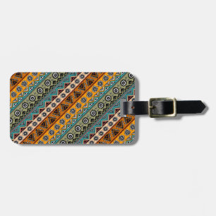 Etiqueta Para Maletas Diseño decorativo de patrones aztecos étnicos colo