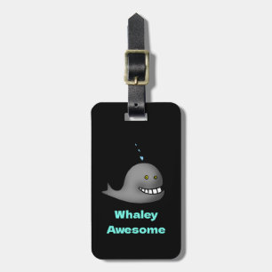 Etiqueta Para Maletas Diseño divertido de ballena con chiste de Whaley i