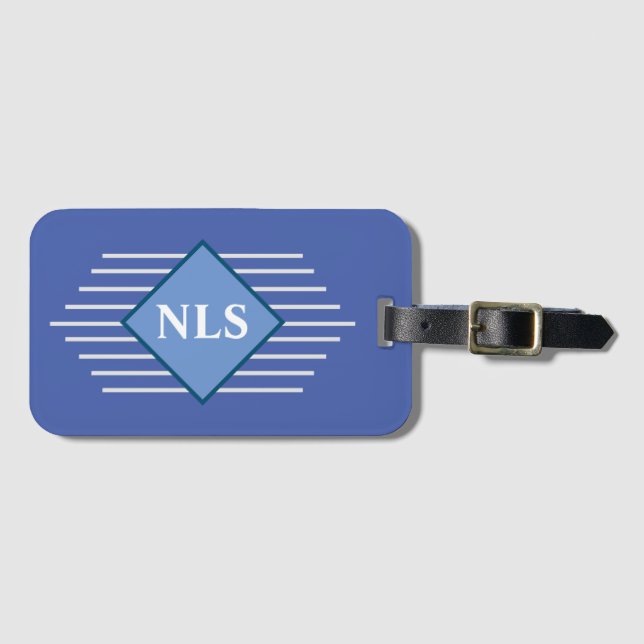 Etiqueta Para Maletas Diseño elegante con Iniciales personales - Monogra (Anverso horizontal)