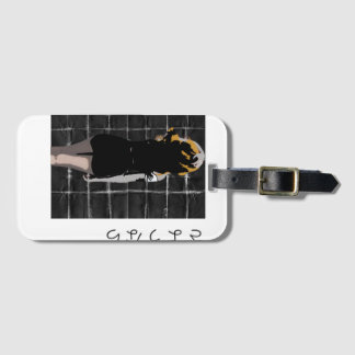 Etiqueta Para Maletas Diseño en forma de manga con palabra adiós en japo