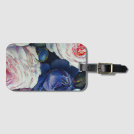 Etiqueta Para Maletas Diseño floral de Rosas barrocos clásicos