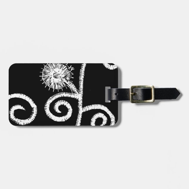 Etiqueta Para Maletas Diseño floral egipcio (Frente Horizontal)